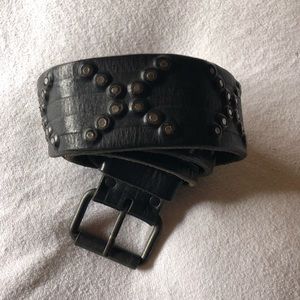 All Saints Belt Black Leather Belt